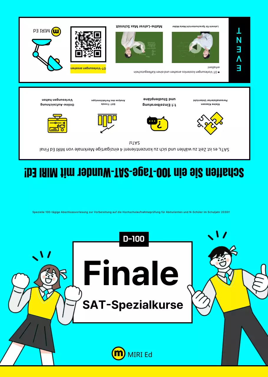 Übersichtliche SATs-Schulbroschüre