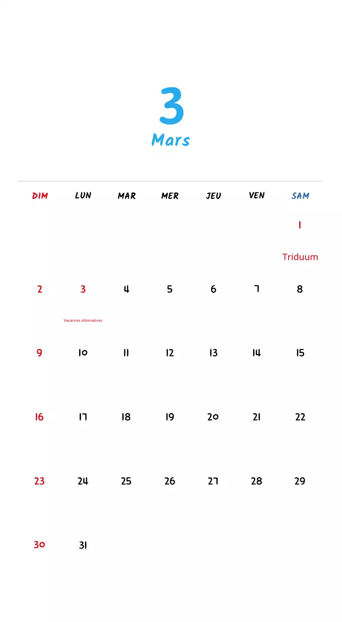 Calendrier du Nouvel An avec de jolies illustrations