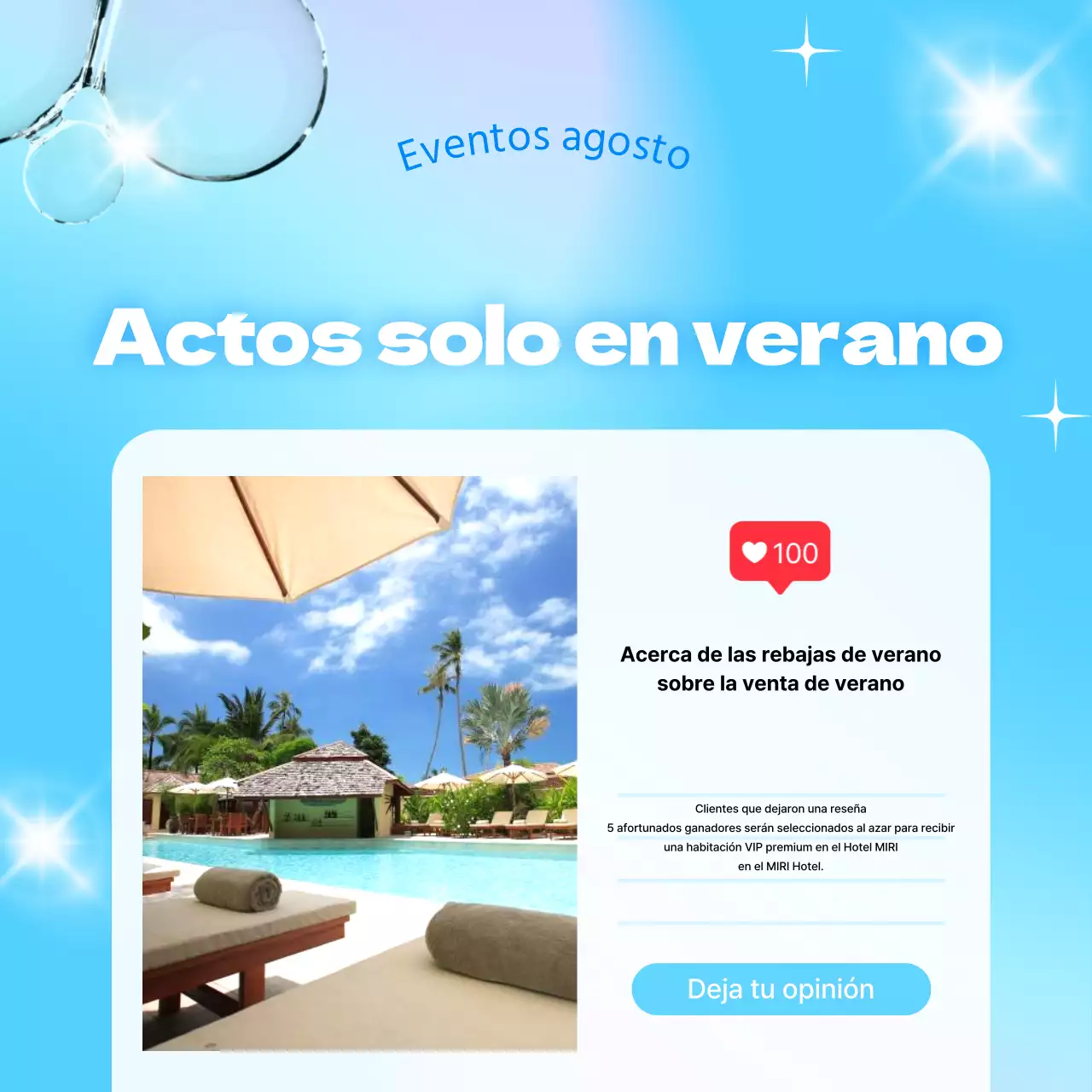 Promueve un bonito evento veraniego en azul y blanco