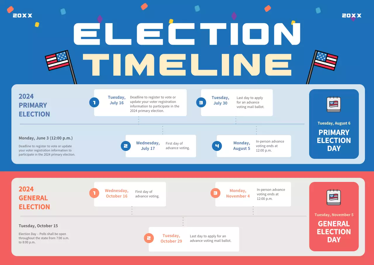 Blue Modern Election Schedule Poster