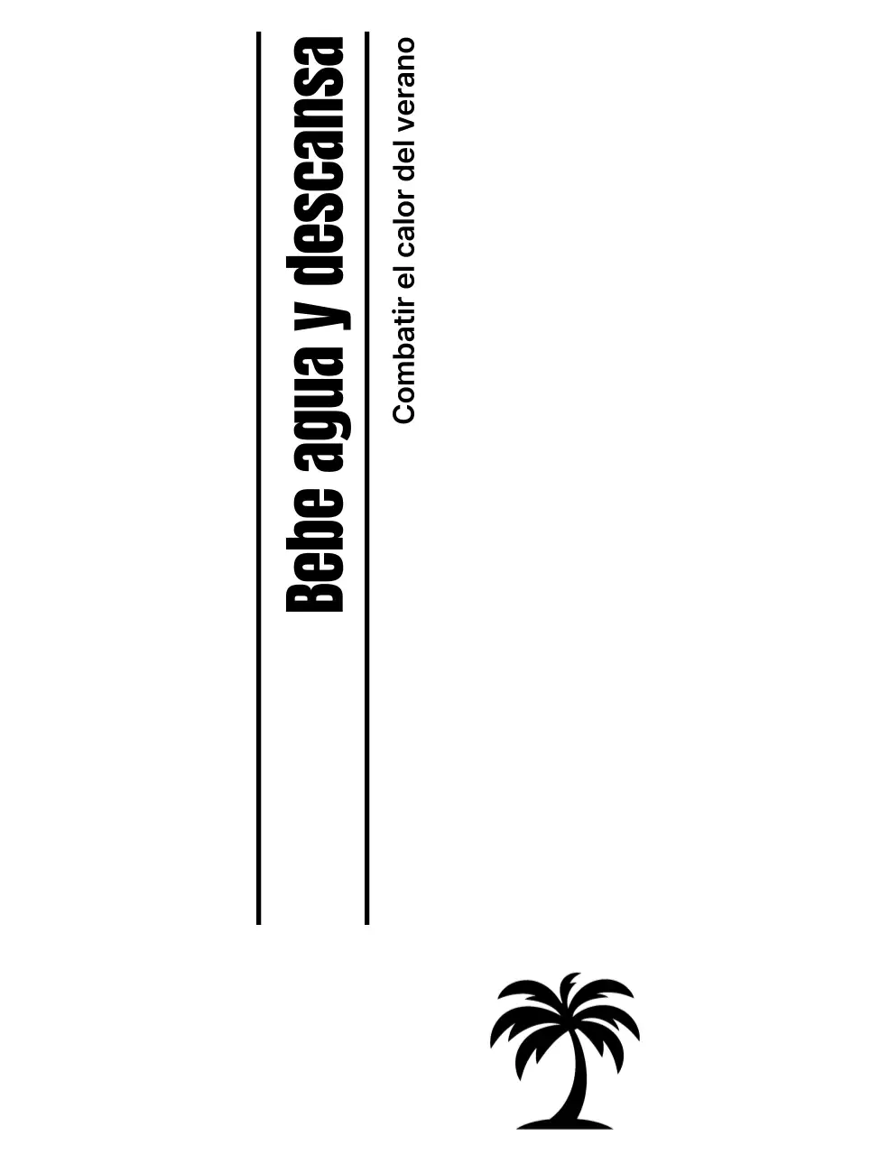 Promoción con tipografía limpia y palmeras