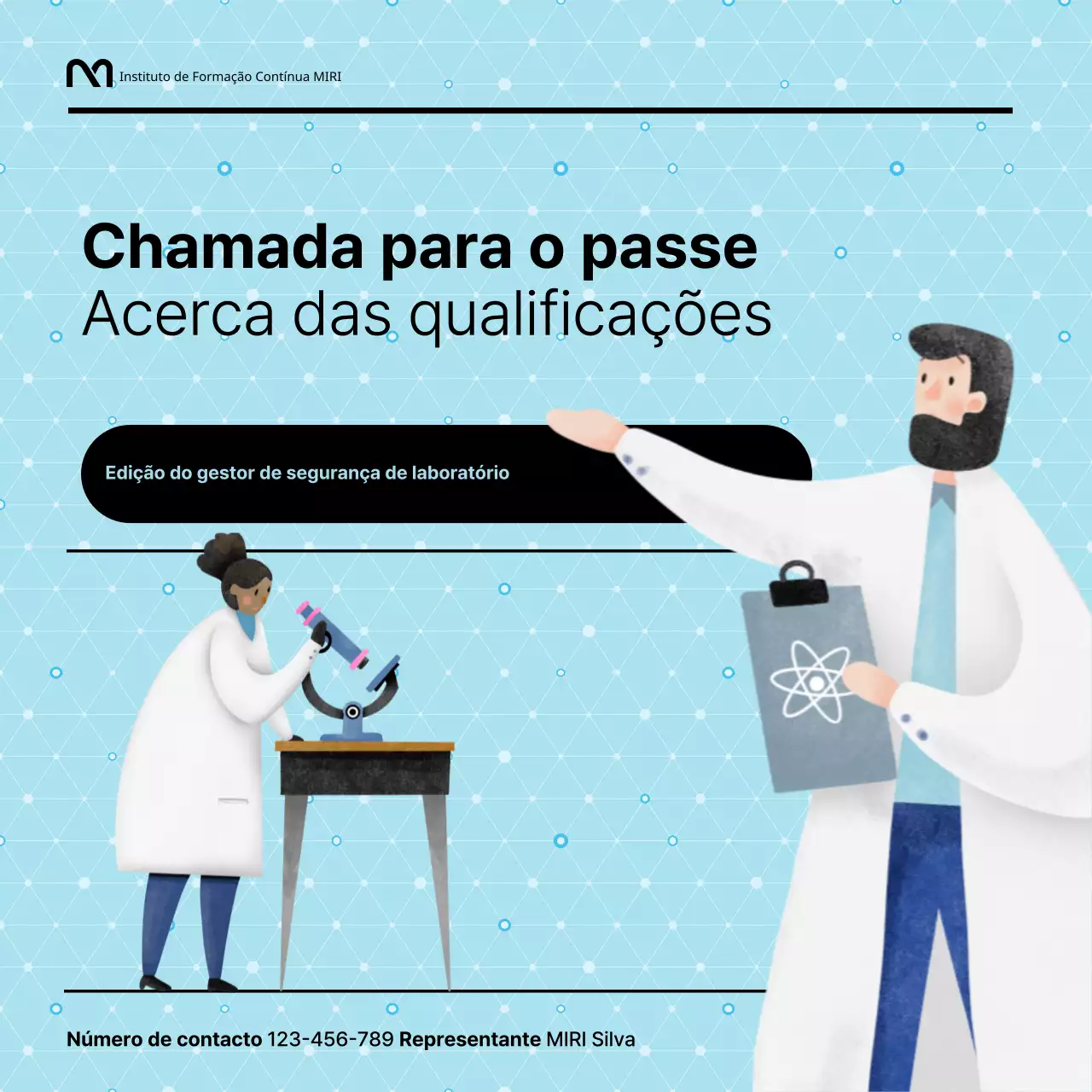 Guia simples de certificação do responsável pela segurança do laboratório em preto e azul claro