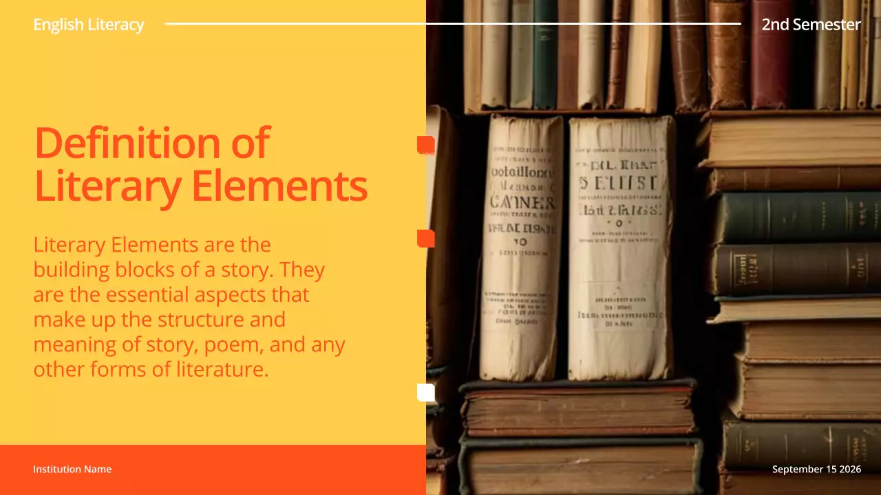 Orange Classic Literature Lecture Presentation