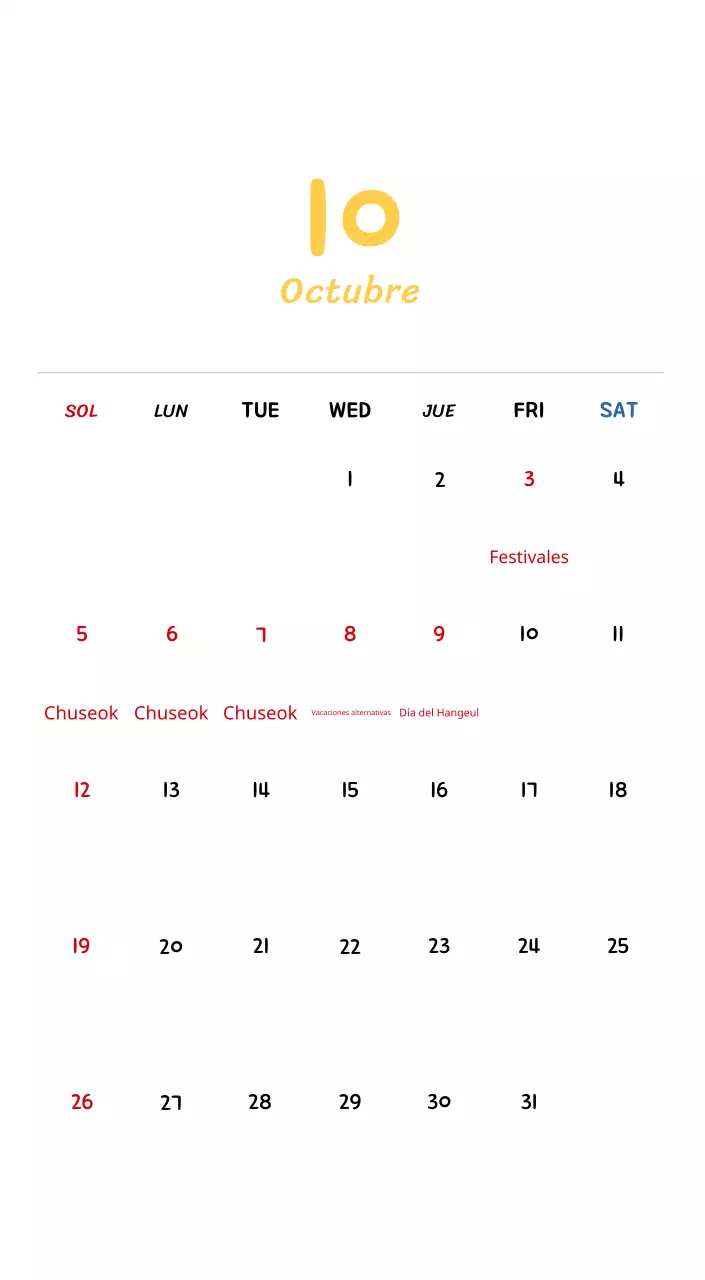 Calendario de Año Nuevo con simpáticas ilustraciones