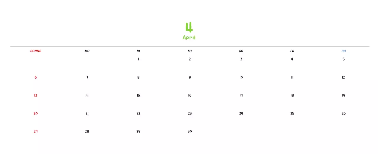 Neujahrskalender mit niedlichen Illustrationen