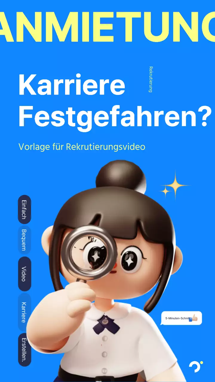 Eine niedliche blau-gelbe Rekrutierungsanzeige