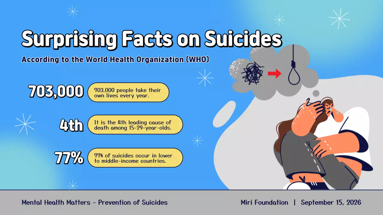 Blue Playful Illustrated Mental Health Matters Presentation