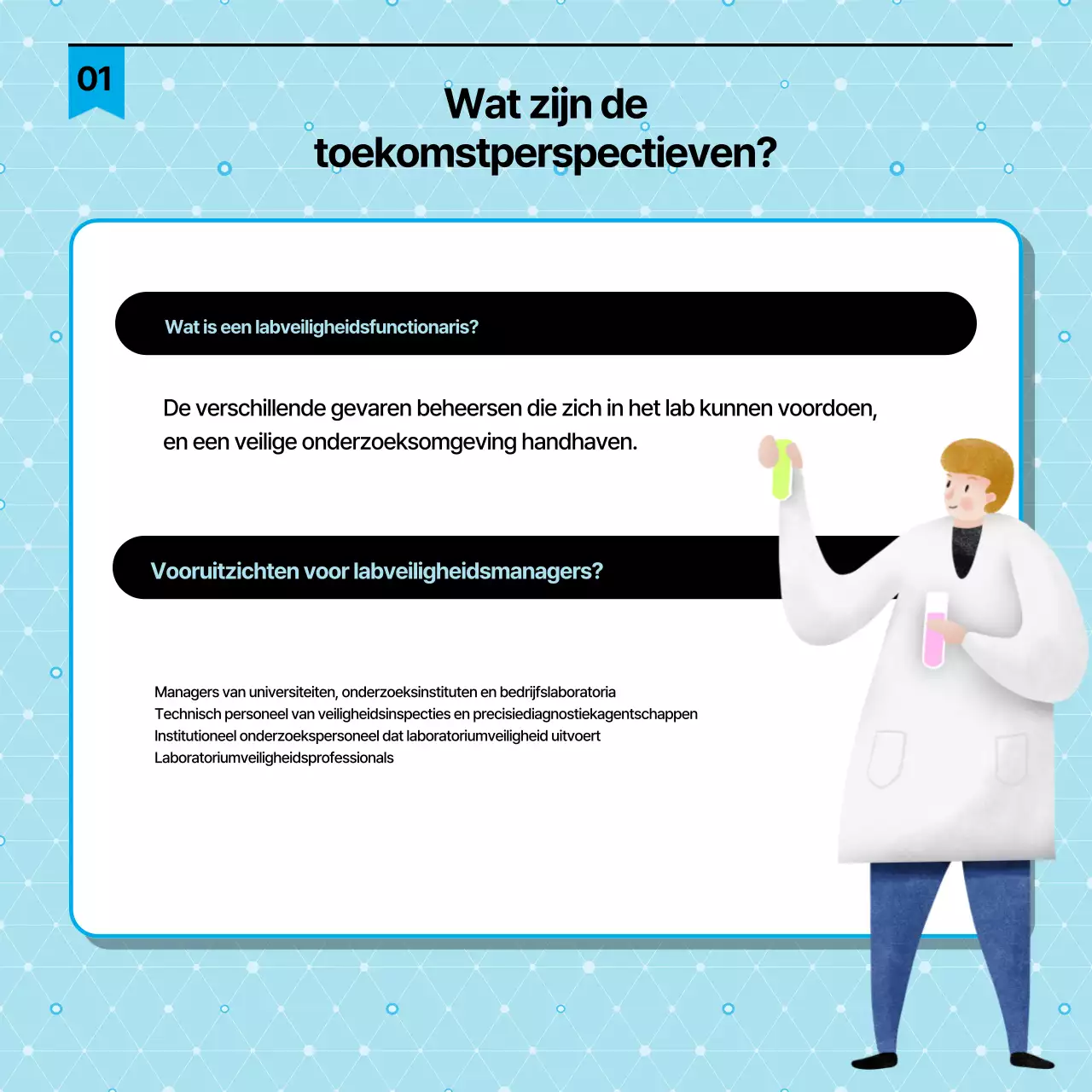Eenvoudige zwart en lichtblauwe certificeringsgids voor labveiligheidsmedewerkers
