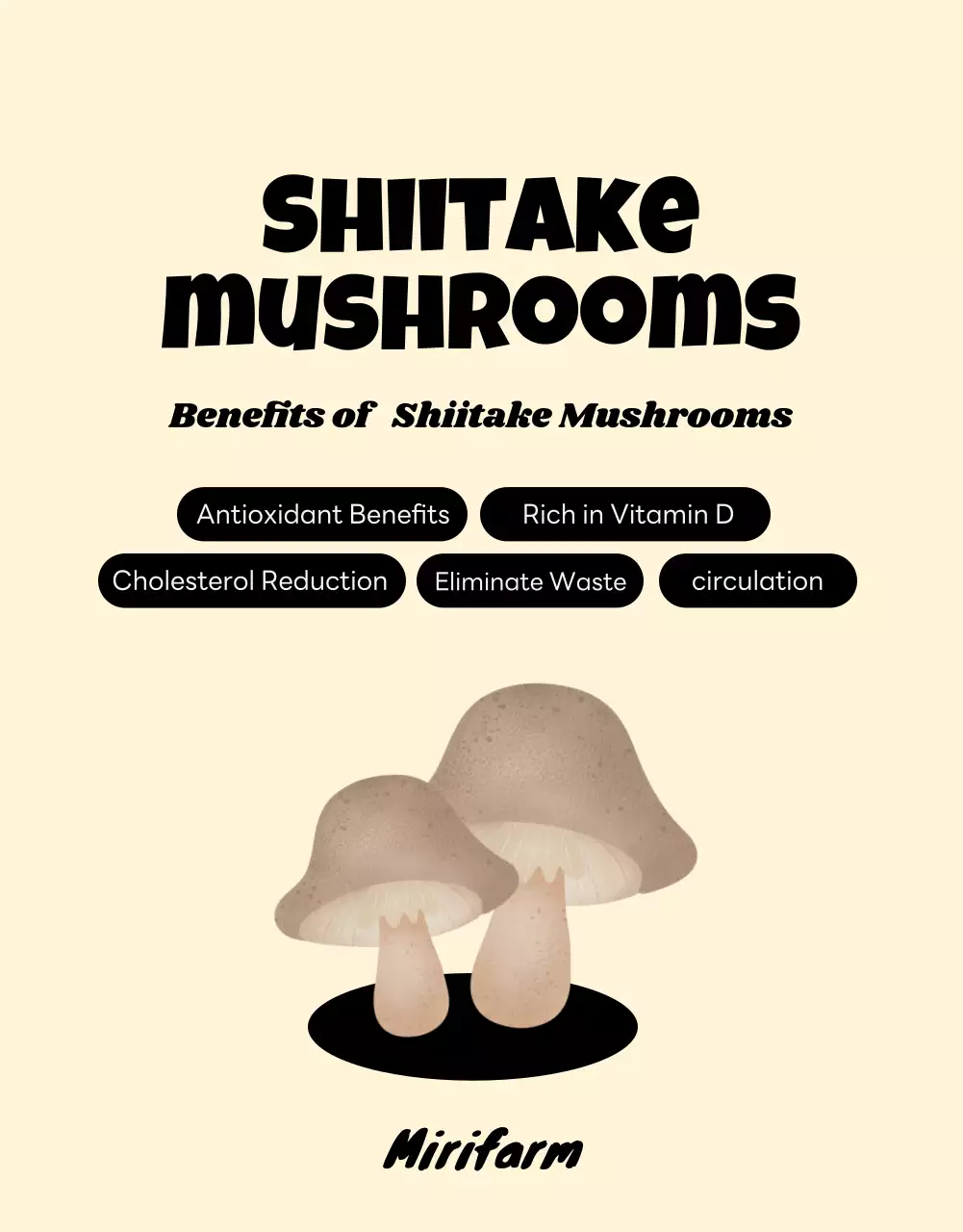 Beige Simple Mushroom Promotion Poster