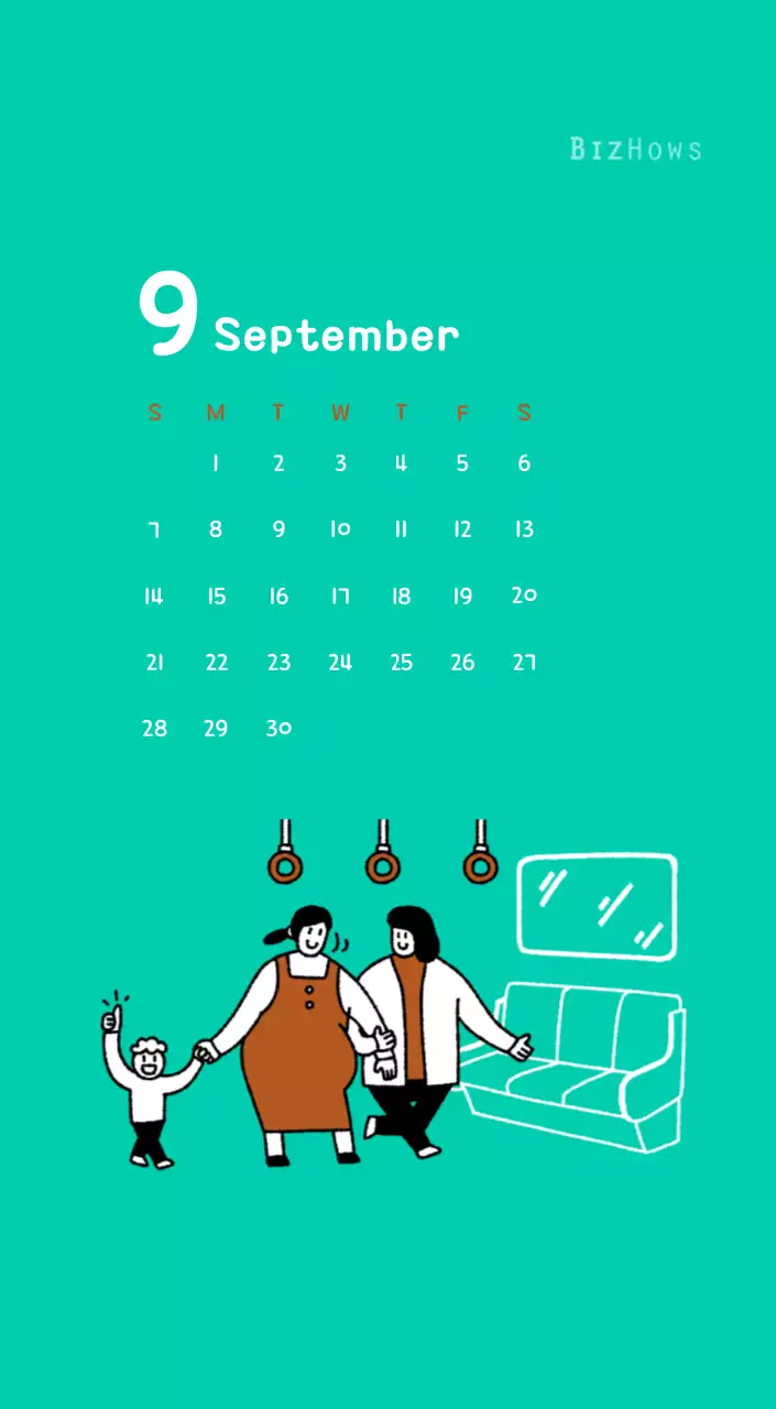 Nieuwjaarskalender met schattige illustraties