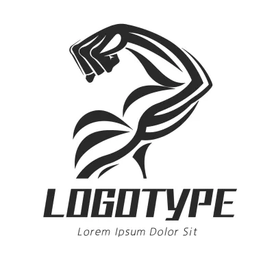 Black Modern Fitness Logo