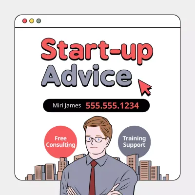 Red Minimal Startup Promotion Social Media Post