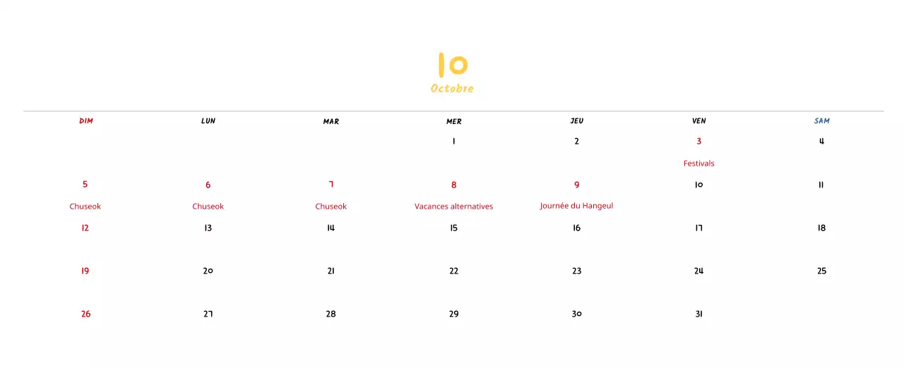 Calendrier du Nouvel An avec de jolies illustrations