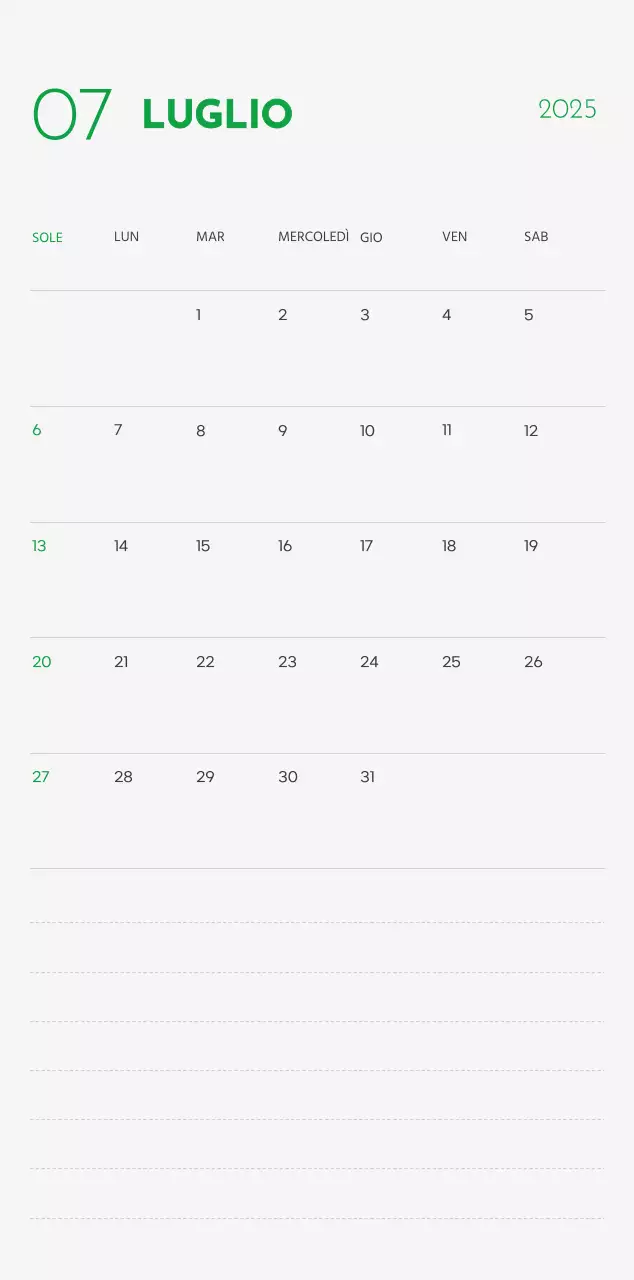 Un calendario con la foto di un cucciolo e un simpatico messaggio in colore verde.