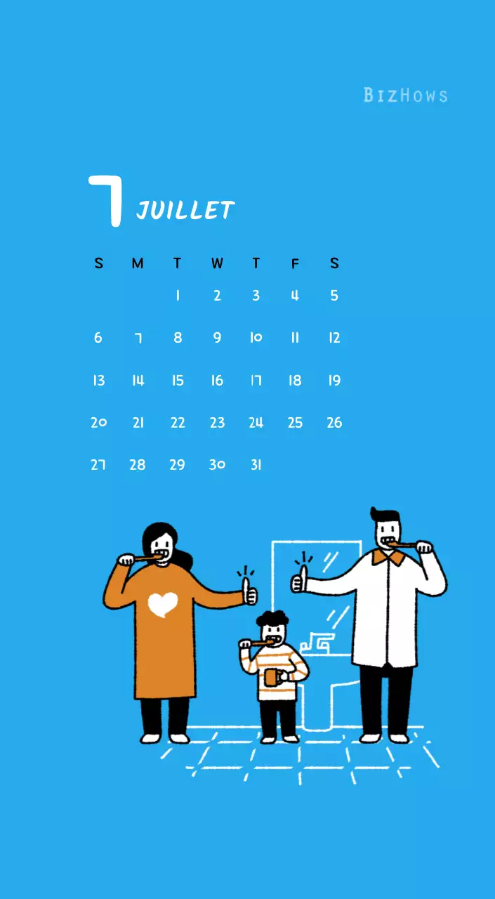 Calendrier du Nouvel An avec de jolies illustrations