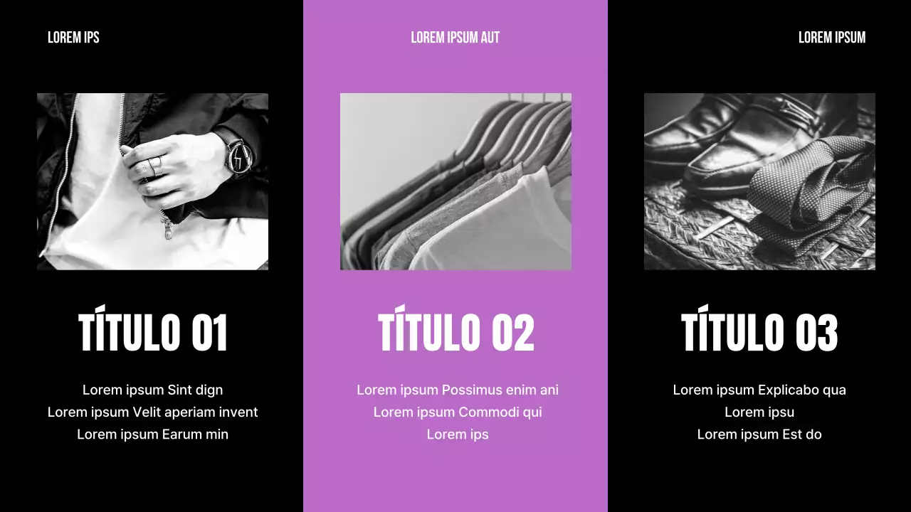 Una sencilla declaración de marca en negro y morado