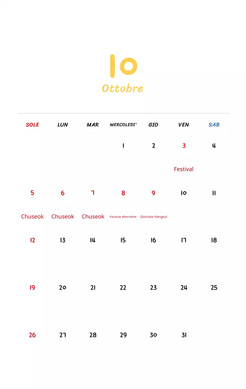 Calendario di Capodanno con simpatiche illustrazioni