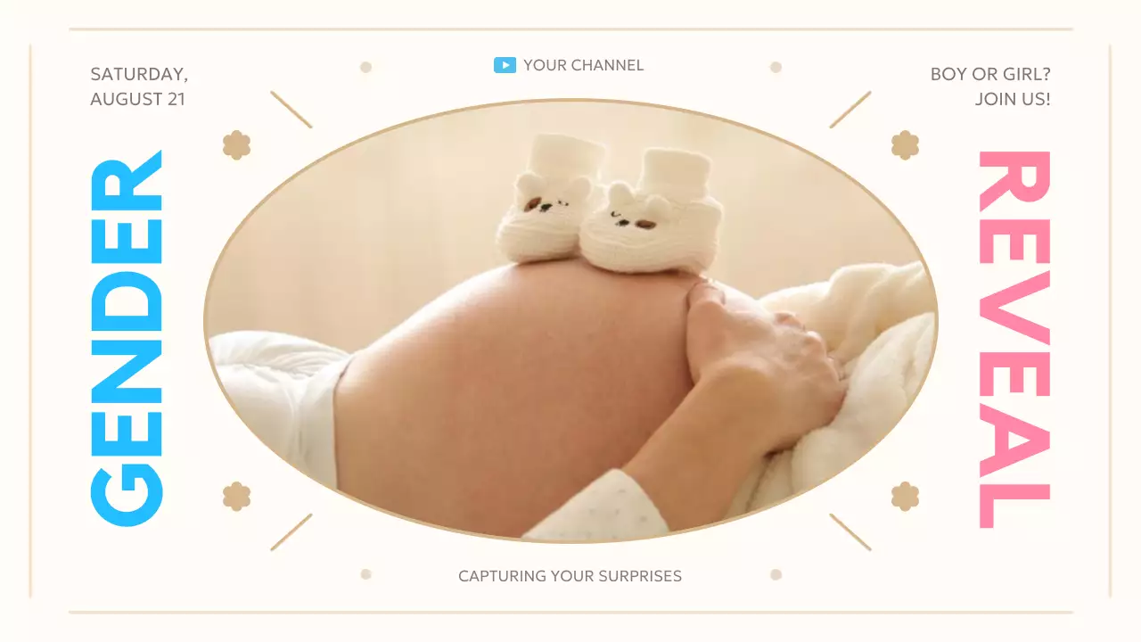 베이지 심플 젠더 공지 유튜브 썸네일