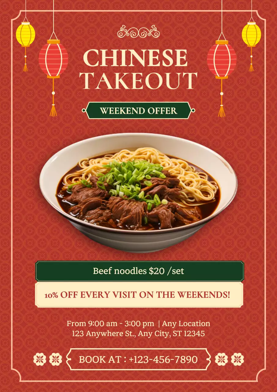 Red Traditional Food Promotion Poster