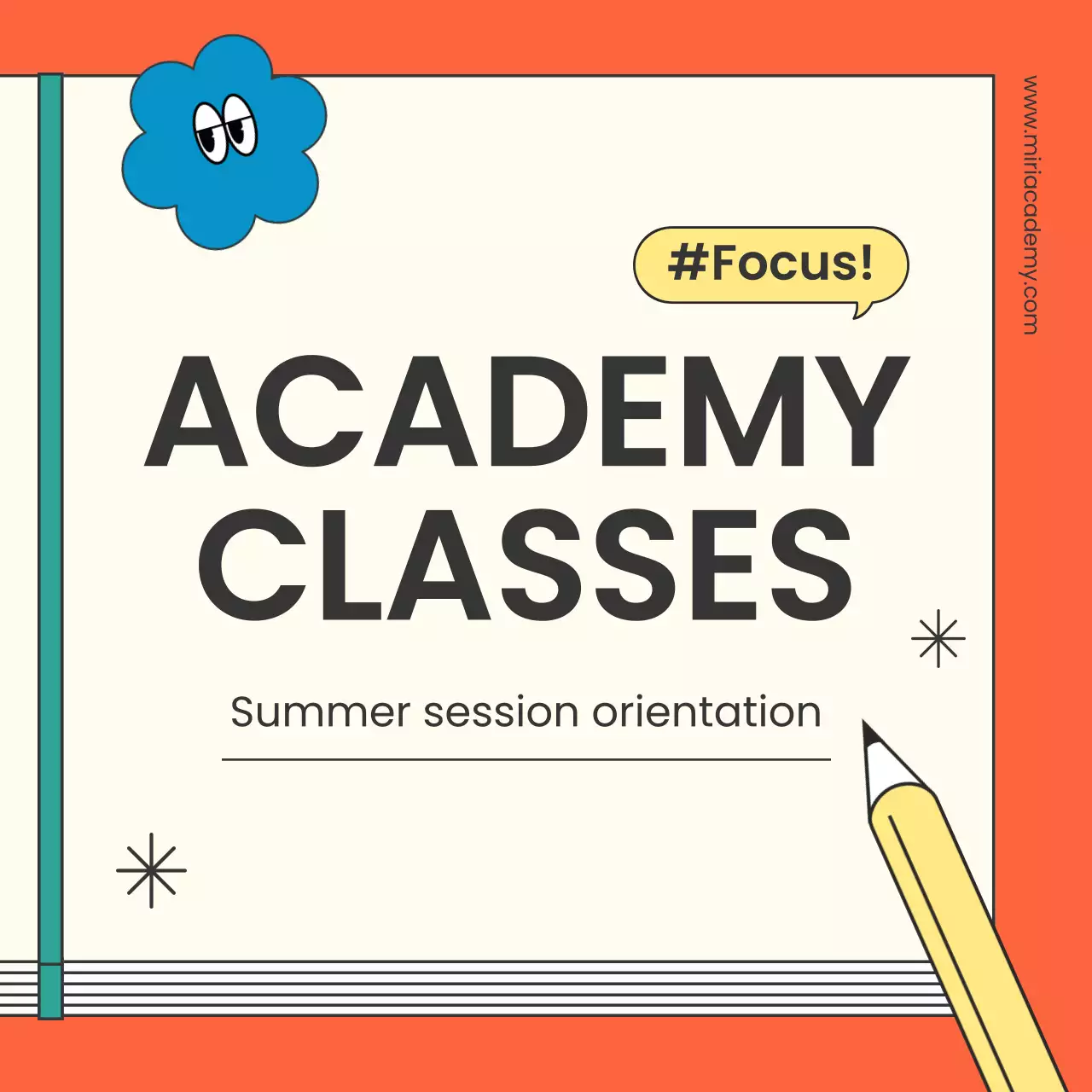 Orange Modern Academy Promotion Instagram Carousel