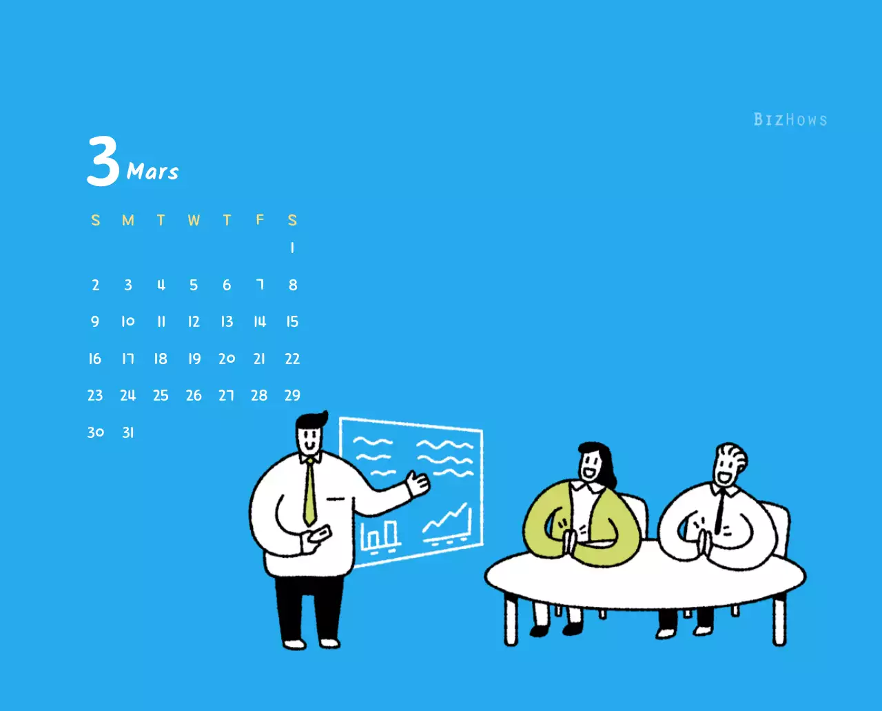 Calendrier du Nouvel An avec de jolies illustrations
