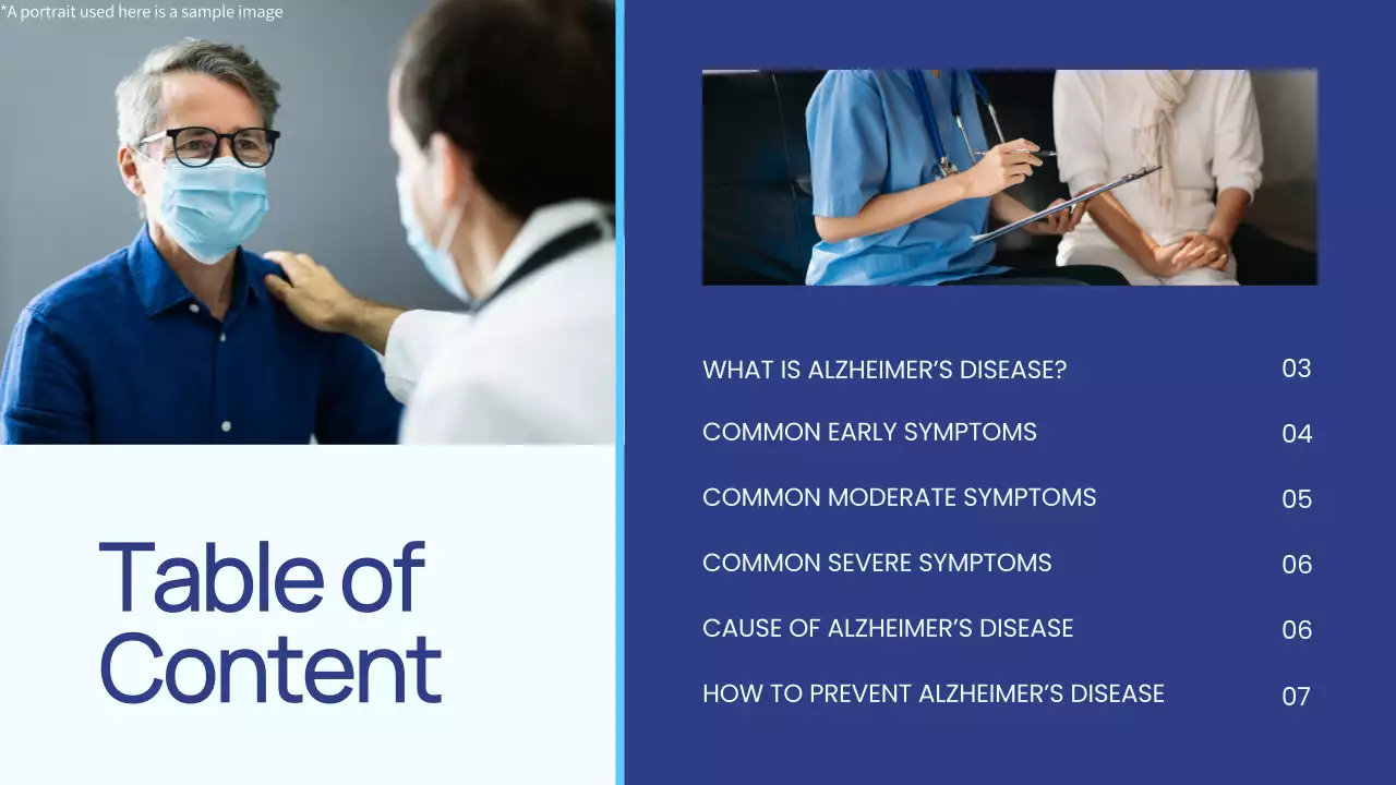 Blue Professional Alzheimer's Guide Presentation