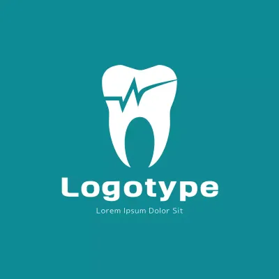 Teal Minimal Dental Design Logo