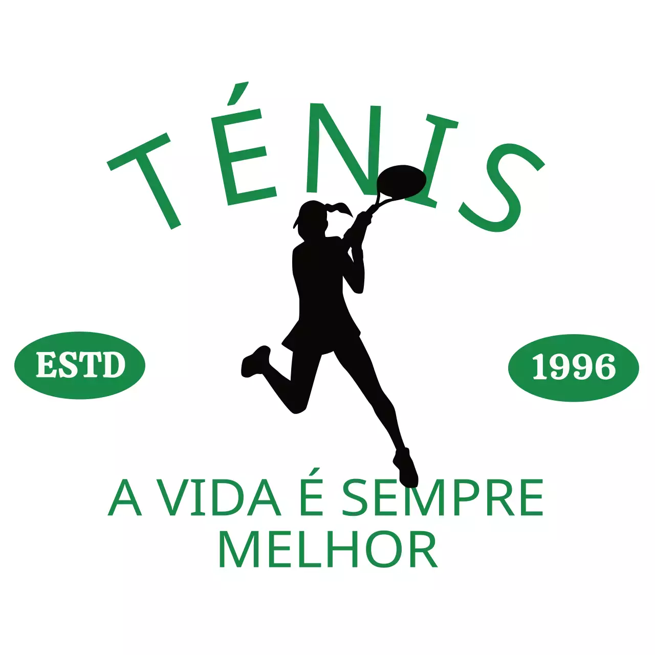 Clube de ténis em verde e preto com um toque vintage