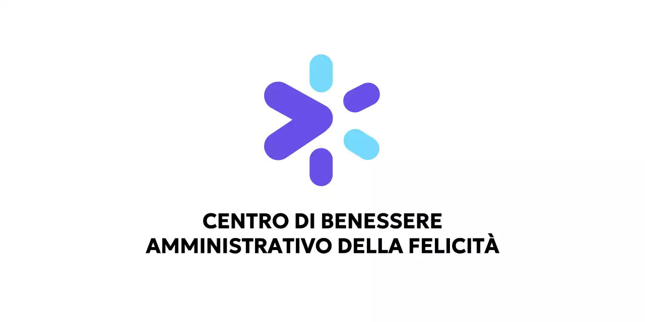 Centro benessere con logo semplice azzurro viola lucido