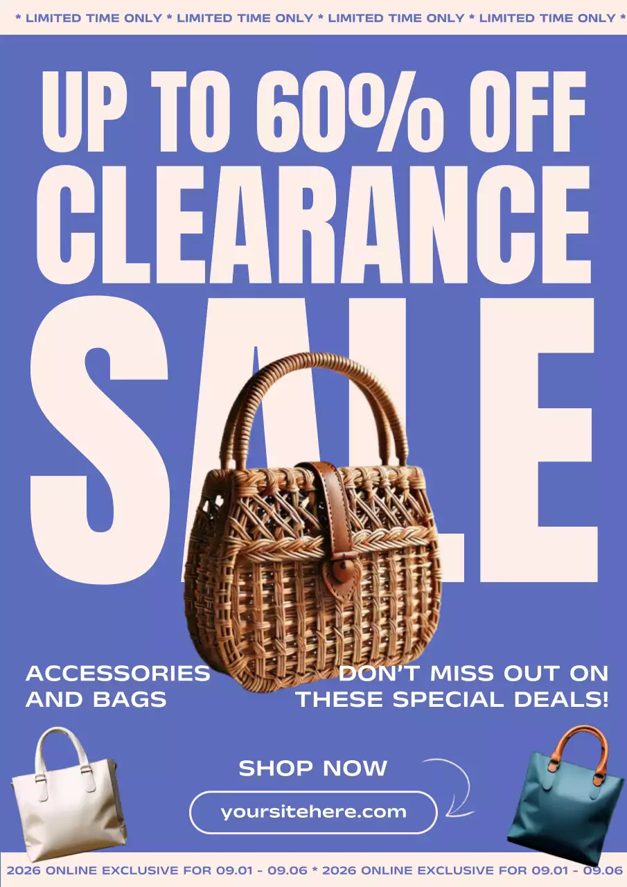Blue Modern Clearance Sale Promotion Poster
