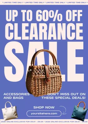 Blue Modern Clearance Sale Promotion Poster