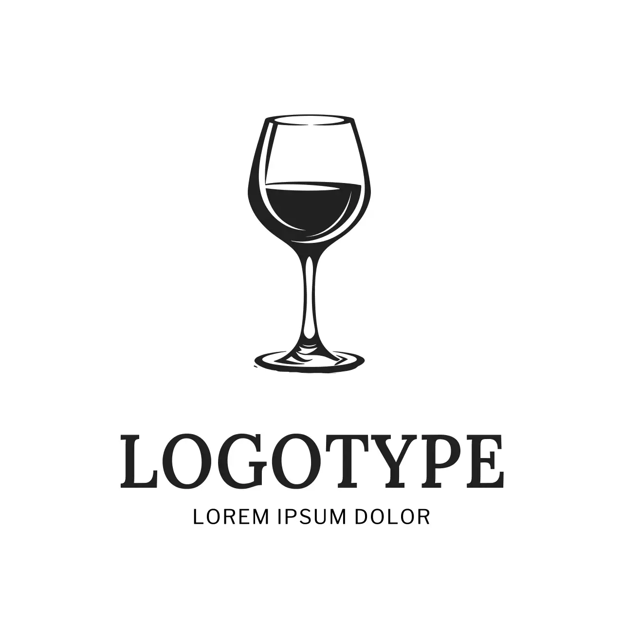 Black Simple Wine Logo