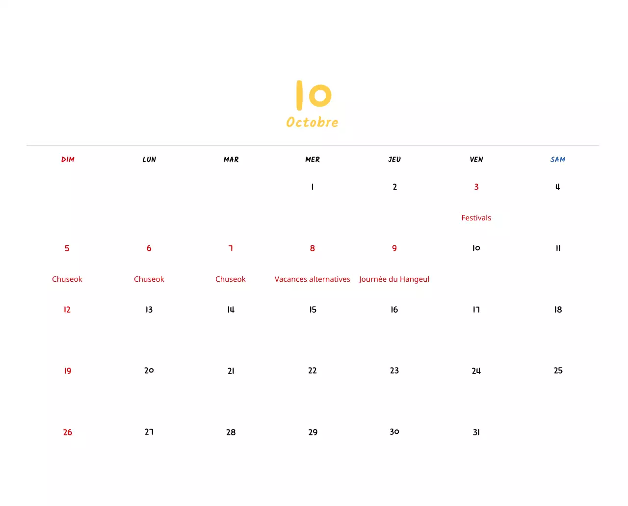 Calendrier du Nouvel An avec de jolies illustrations