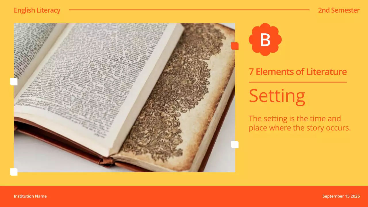 Orange Classic Literature Lecture Presentation