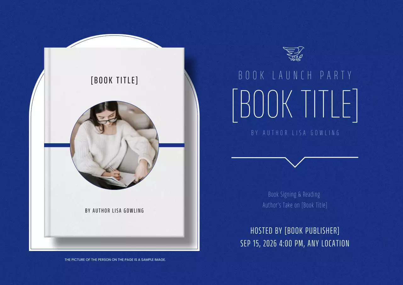 Blue Minimal Book Announcement Poster
