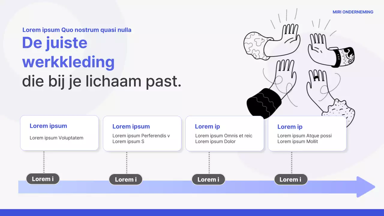 Eenvoudige inwerktraining in blauw