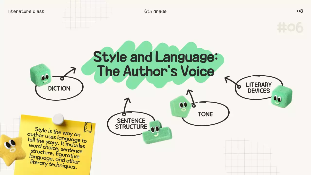 Yellow Playful Literature Class Presentation