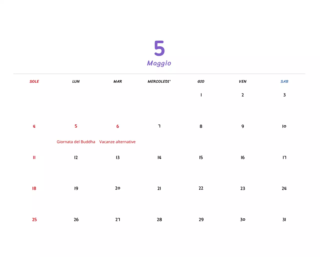Calendario di Capodanno con simpatiche illustrazioni