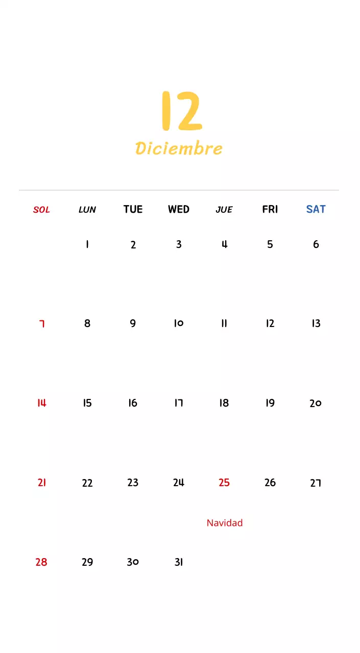 Calendario de Año Nuevo con simpáticas ilustraciones