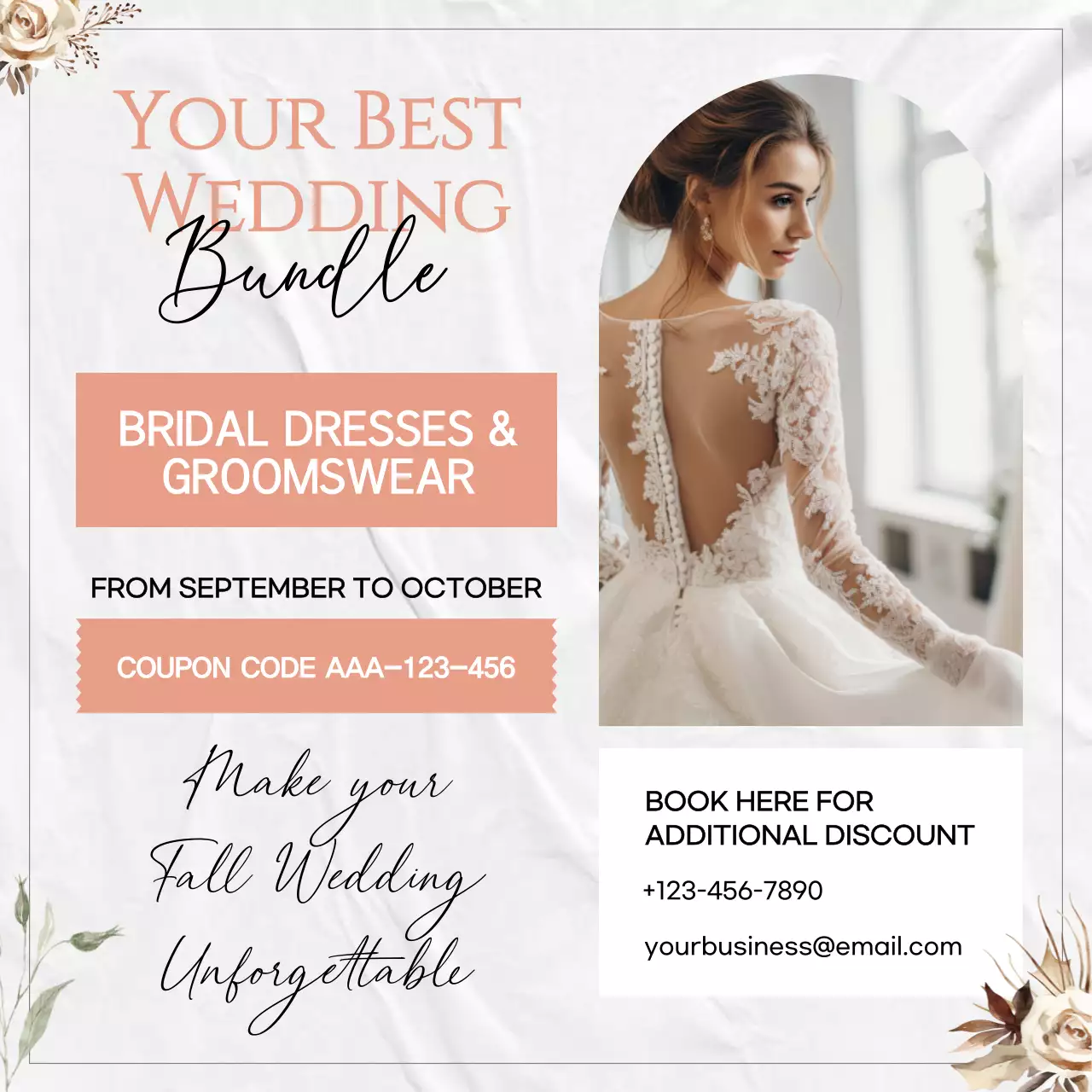 White Elegant Wedding Promotion Social Media Post