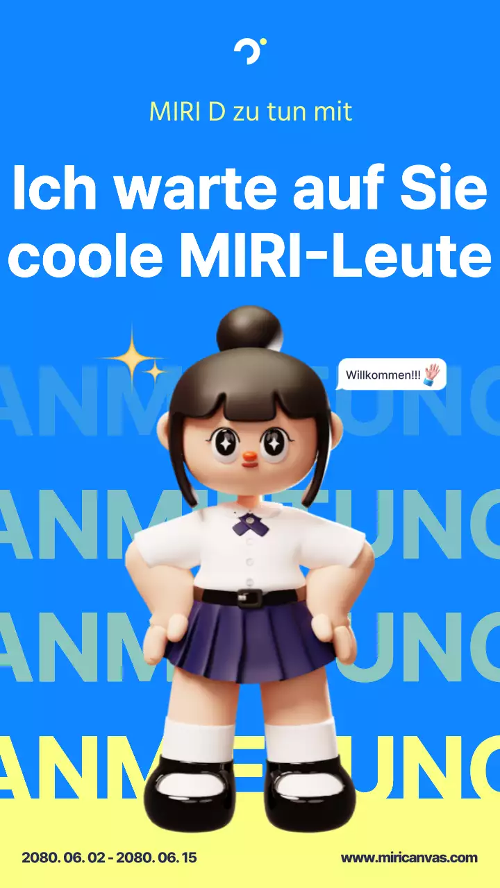 Eine niedliche blau-gelbe Rekrutierungsanzeige