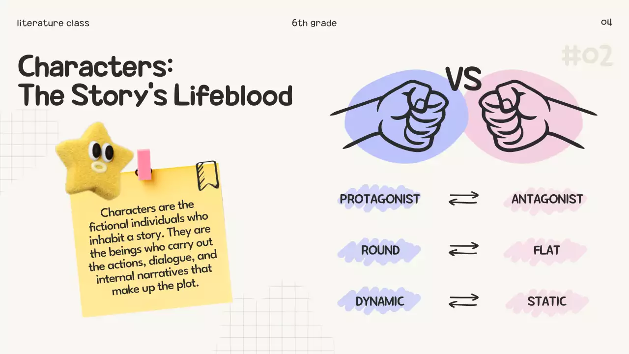 Yellow Playful Literature Class Presentation