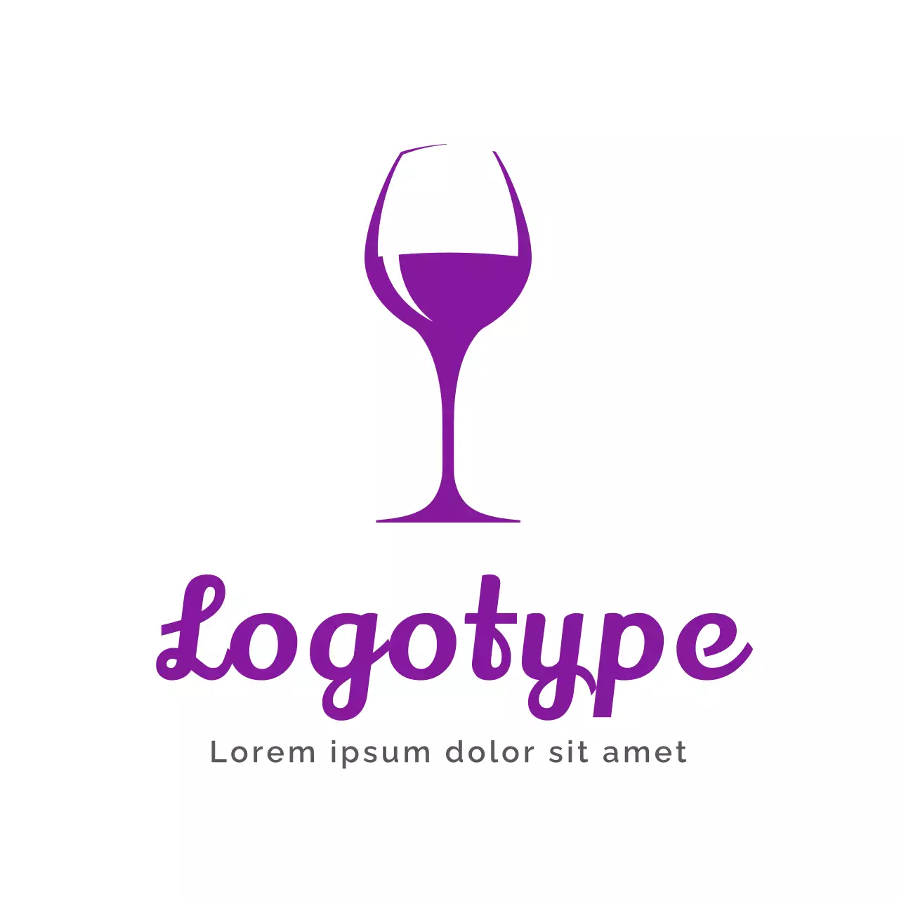 Purple Minimal Wine Logo