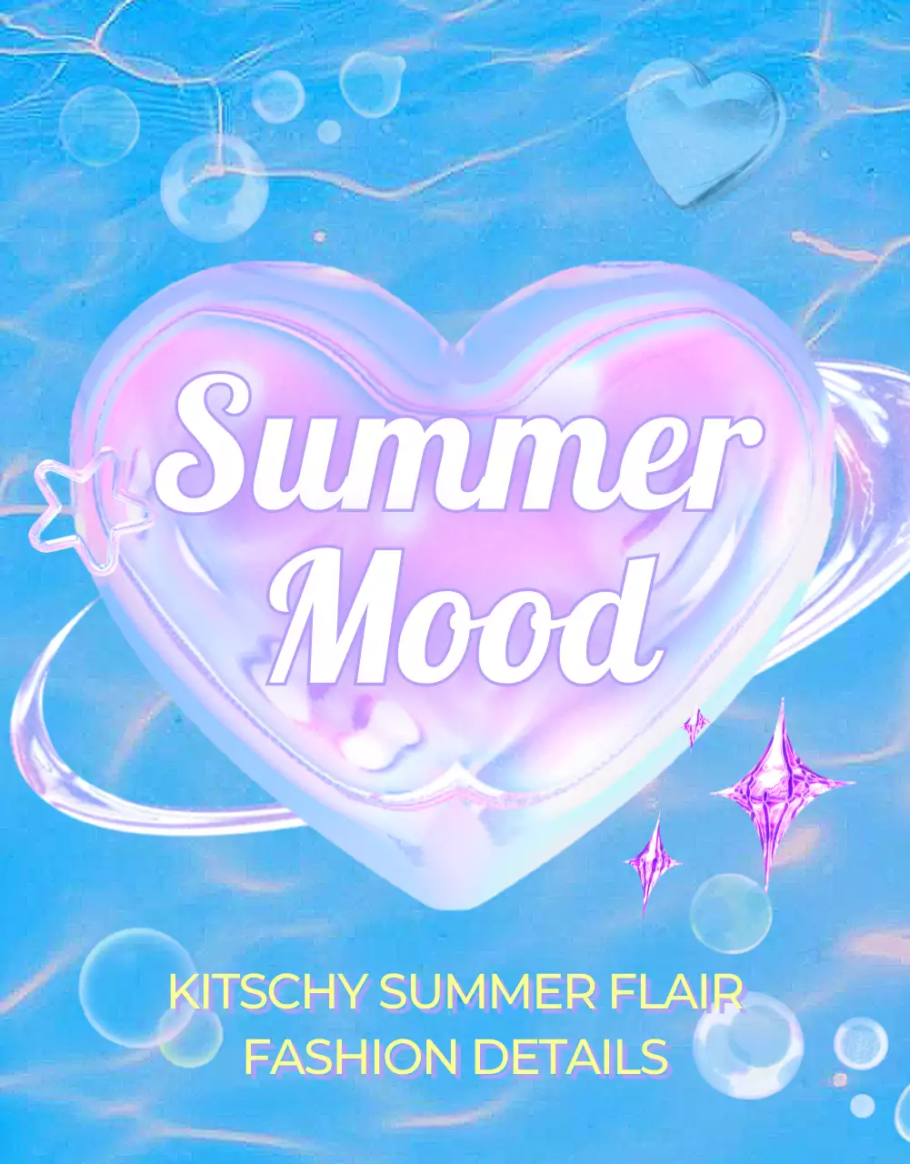 Blue Retro Summer Promotion Poster