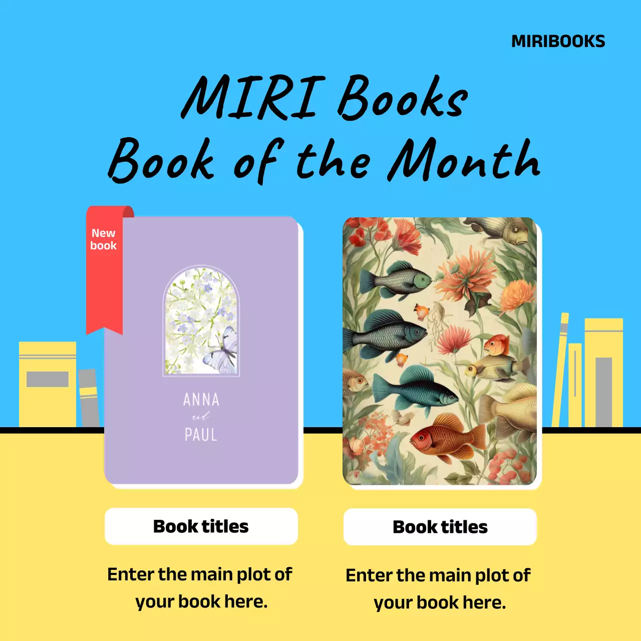 Blue Trendy Book Promotion Instagram Carousel