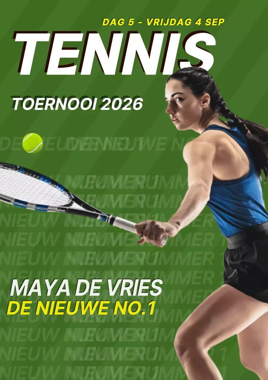 Groene moderne tenniskampioenschappen Poster