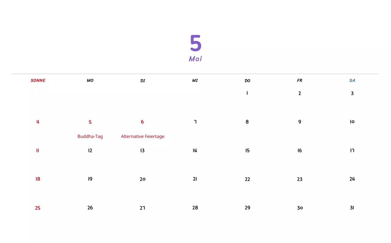 Neujahrskalender mit niedlichen Illustrationen