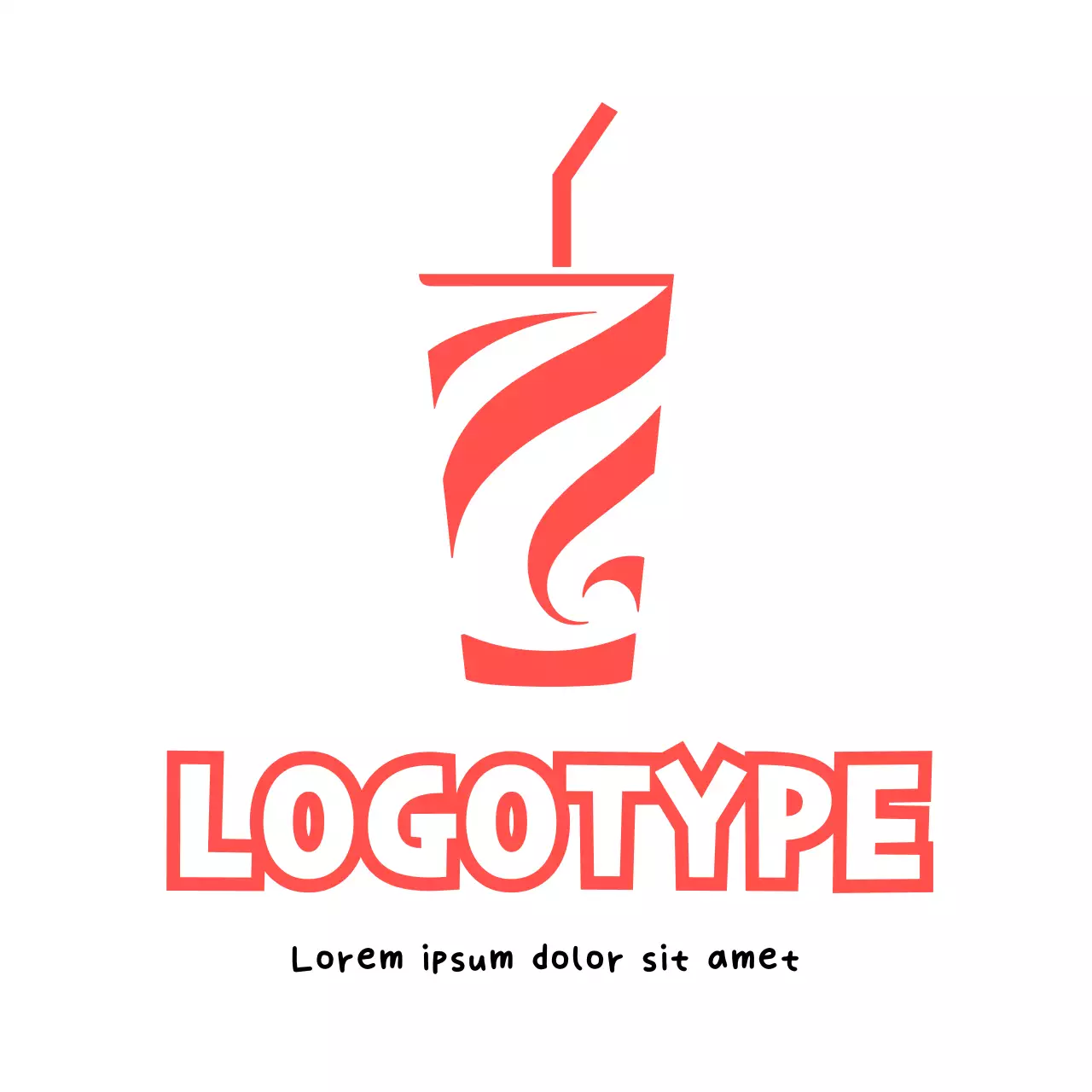 Red Modern Beverage Logo