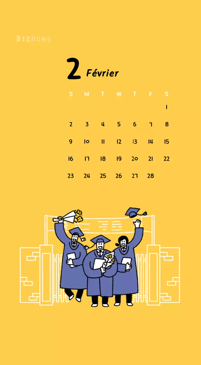 Calendrier du Nouvel An avec de jolies illustrations