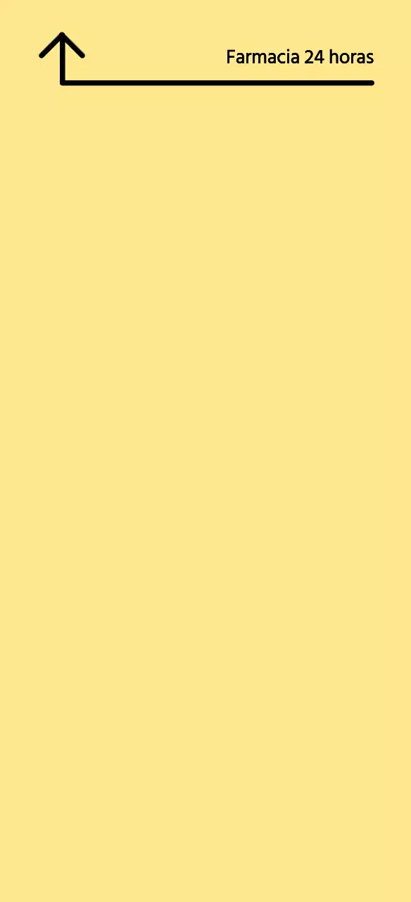 Guía de farmacia ordenada, amarilla y abierta las 24 horas